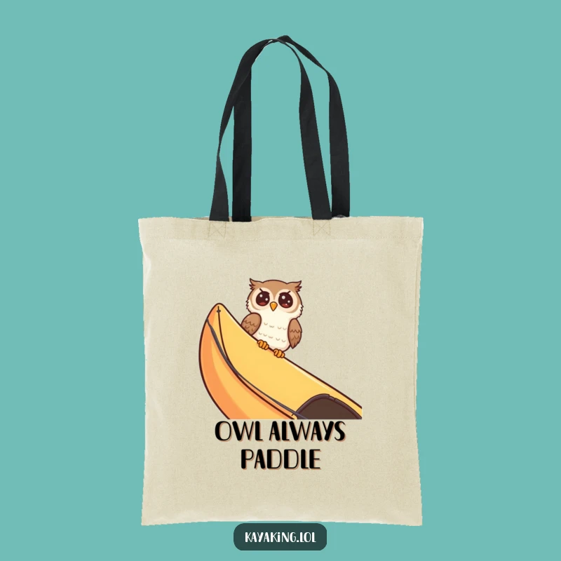 Funny Giggling Owl Kayak Tote Bag - Durable Cartoon Bird Shopping Gift